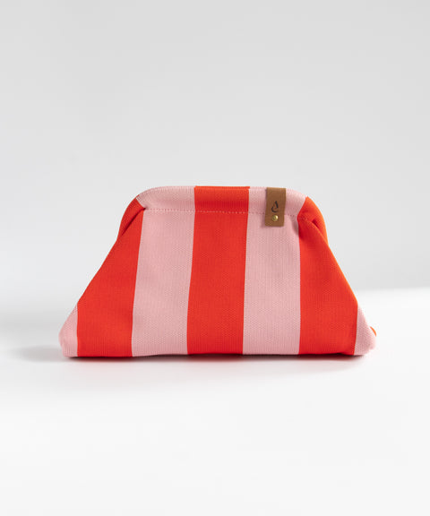 MIO Clutch Rot & Rosa gestreift