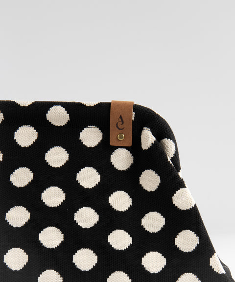 MIO Clutch Weiß-Schwarz Punkte