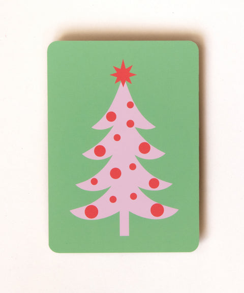 Weihnachtskarte "rosa Weihnachtsbaum"