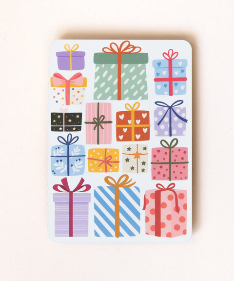 Weihnachtskarte mit Geschenken