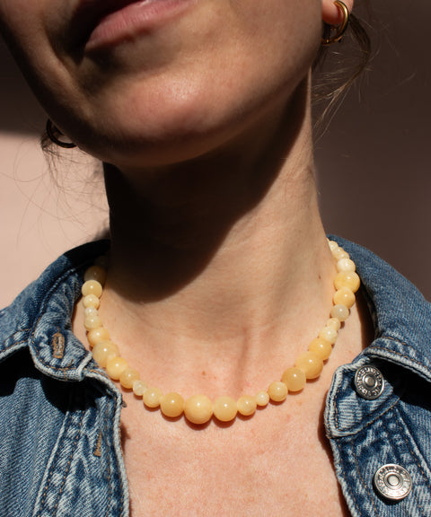 Halskette aus Naturstein Chalcedon