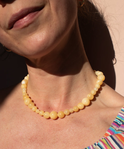 Halskette aus Naturstein Chalcedon