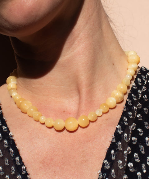 Halskette aus Naturstein Chalcedon