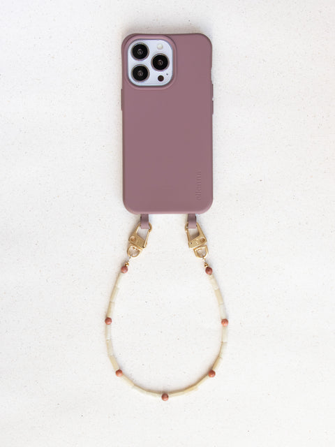 Berry phone case &amp; phone chain with rhodonite