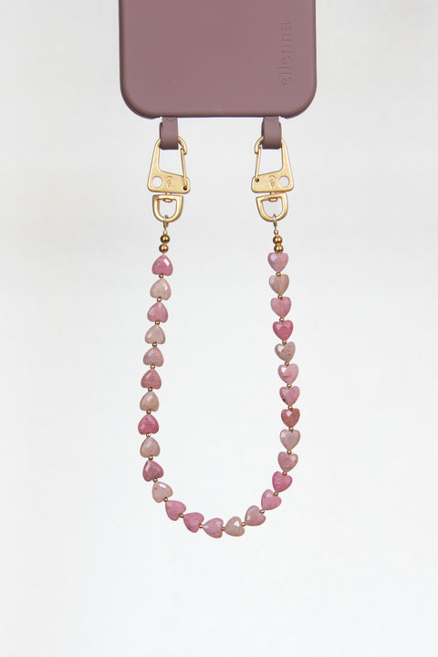 Berry phone case &amp; phone chain with rhodonite