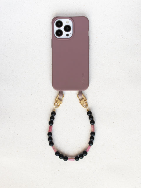 Berry phone case &amp; phone chain with rhodonite