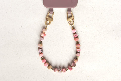 Berry phone case &amp; phone chain with rhodonite