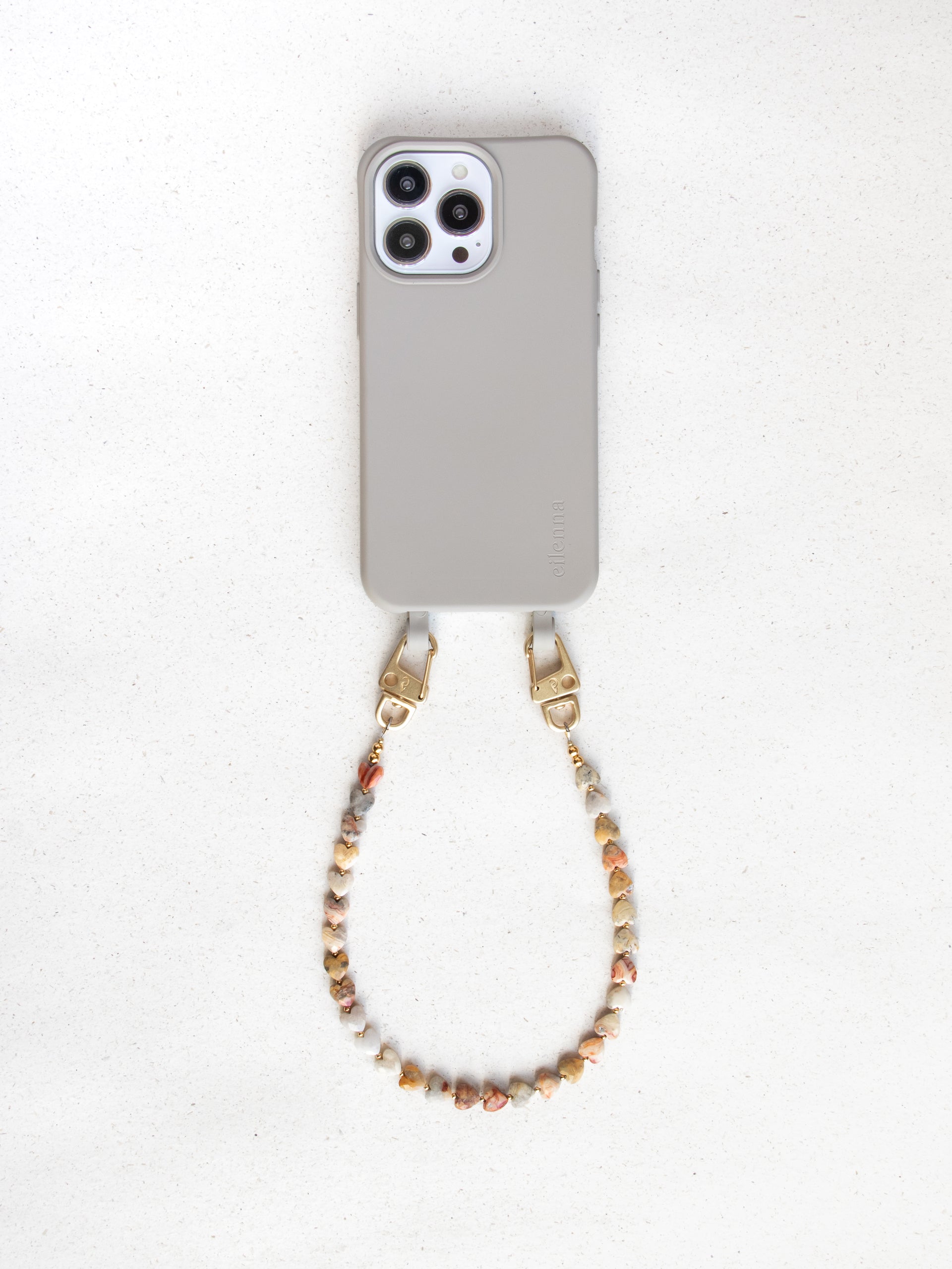 Handyhlle Clay & Handykette mit Crazy Lace Agate Herzperlen  Fr Leb   eilenna