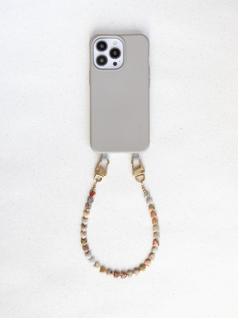 Kurze Handykette mit Crazy Lace Agate – Für Lebensfreude & Optimismus