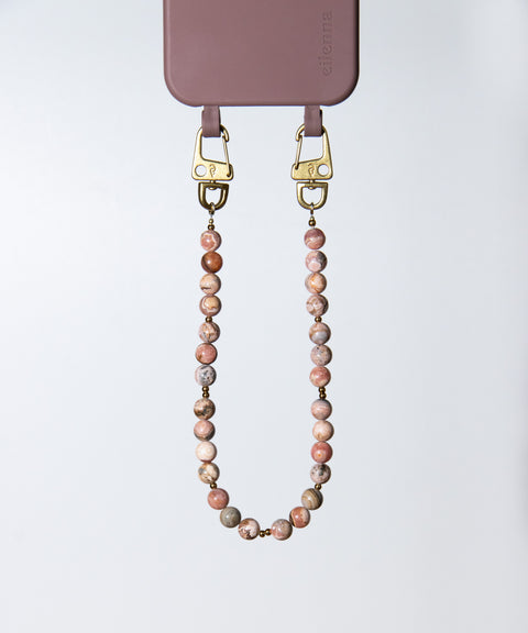 Berry phone case &amp; phone chain with rhodonite