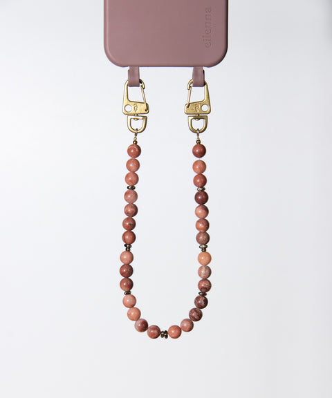Berry phone case &amp; phone chain with rhodonite