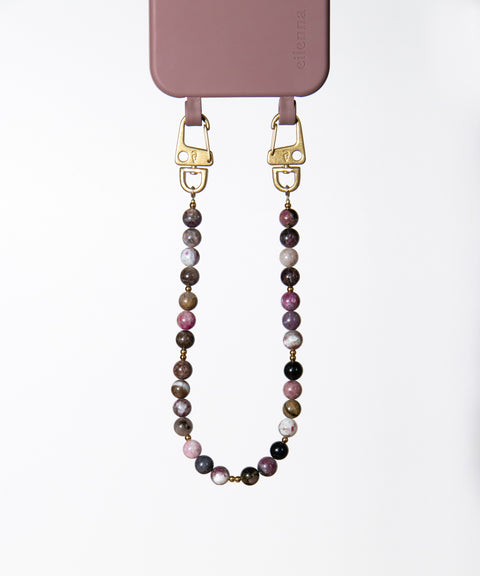 Berry phone case &amp; phone chain with rhodonite