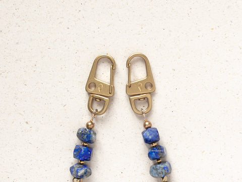 Short key chain with lapis lazuli natural stones