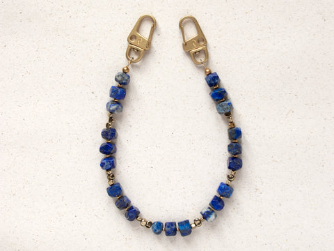 Short key chain with lapis lazuli natural stones