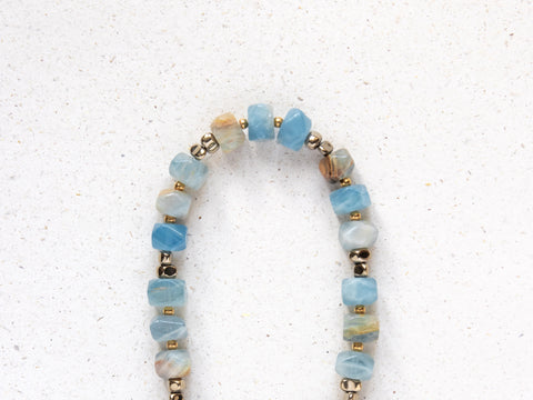 Short key chain with rose quartz natural stones