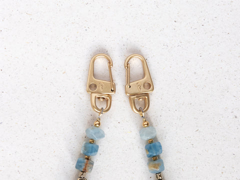 Short key chain with rose quartz natural stones