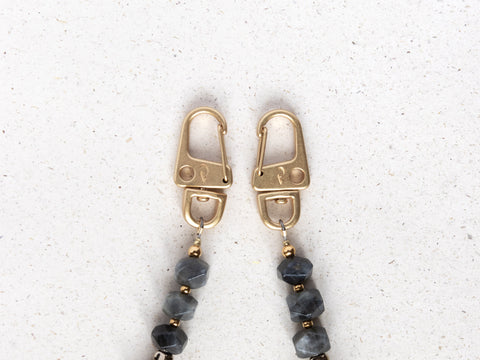 Short key chain with rose quartz natural stones