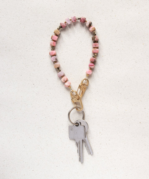 Short phone chain with rhodonite – For self-love & harmony