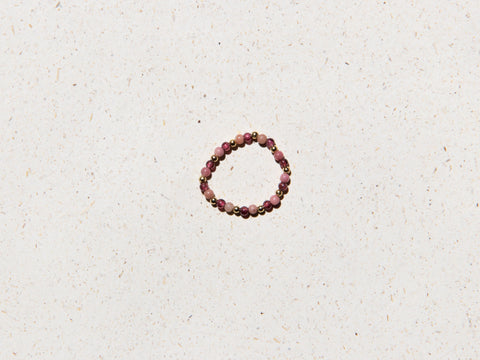 Ring with amethyst, yellow jade and garnet, Luzia Ring