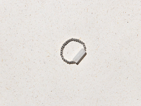 Ring with Quartz & 925 Silver Beads, Clara Ring by eilenna