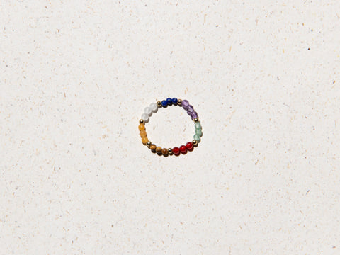 7 Chakra Gemstone Ring, Balance and Energy