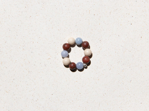 Ring aus Edelsteinmix & 925 Silberperle, Tirsa Ring