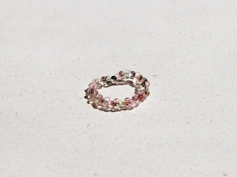 Ring with amethyst, yellow jade and garnet, Luzia Ring
