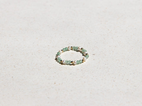Ring with amethyst, yellow jade and garnet, Luzia Ring