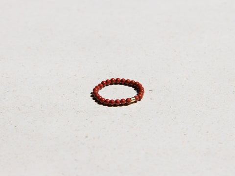 Ring with red jasper natural stones, Soléa Ring