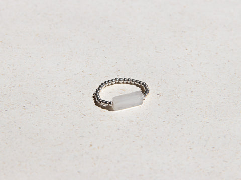 Ring with Quartz & 925 Silver Beads, Clara Ring by eilenna