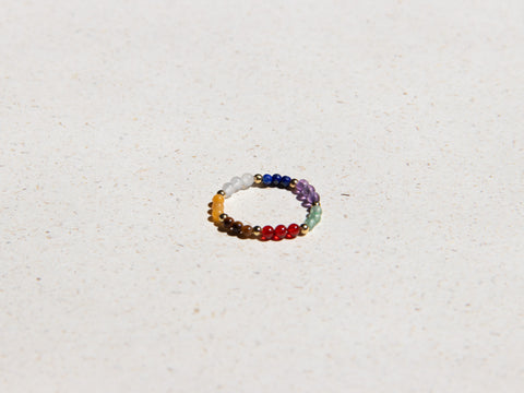 7 Chakra Gemstone Ring, Balance and Energy