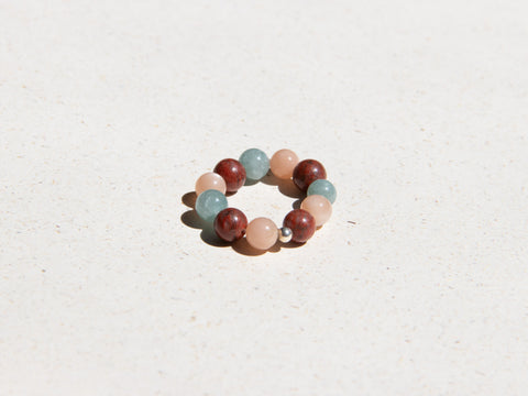 Ring aus Edelsteinmix & 925 Silberperle, Noelia Ring