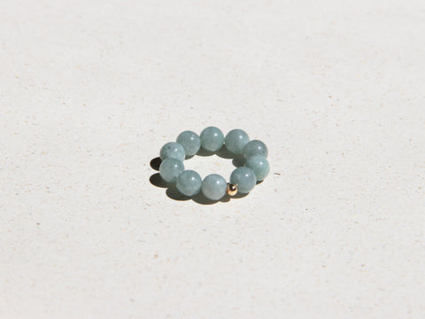 Ring aus Burmesischer Jade & 18 Karat vergoldeter Perle, Maelis Ring