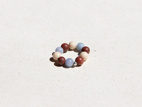Ring aus Edelsteinmix & 925 Silberperle, Tirsa Ring