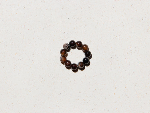 Ring made of Burmese jade &amp; 18-carat gold-plated pearl, Maelis Ring