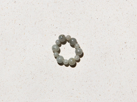 Rose quartz &amp; 18-carat gold-plated pearl ring, Amora Ring