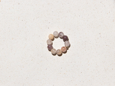 Ring made of Burmese jade &amp; 18-carat gold-plated pearl, Maelis Ring