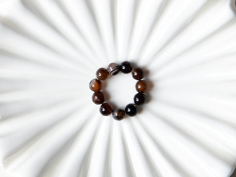 Ring made of Burmese jade &amp; 18-carat gold-plated pearl, Maelis Ring