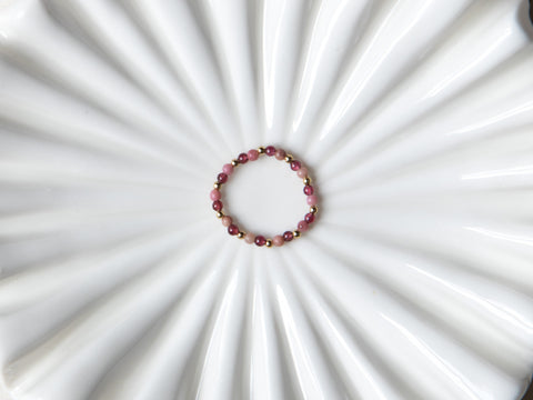 Ring with amethyst, yellow jade and garnet, Luzia Ring