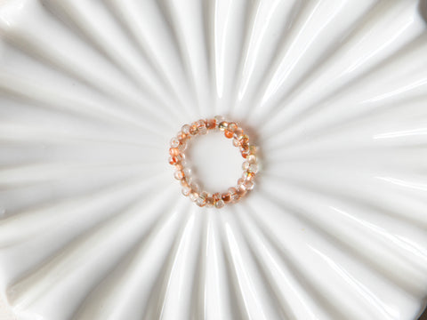 Ring mit gefrosteten Glasperlen, Mandarin Ring