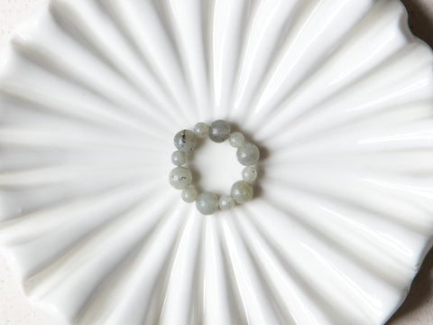 Rose quartz &amp; 18-carat gold-plated pearl ring, Amora Ring
