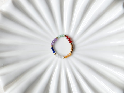 7 Chakra Gemstone Ring, Balance and Energy