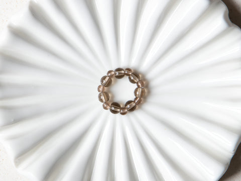 Ring made of Burmese jade &amp; 18-carat gold-plated pearl, Maelis Ring