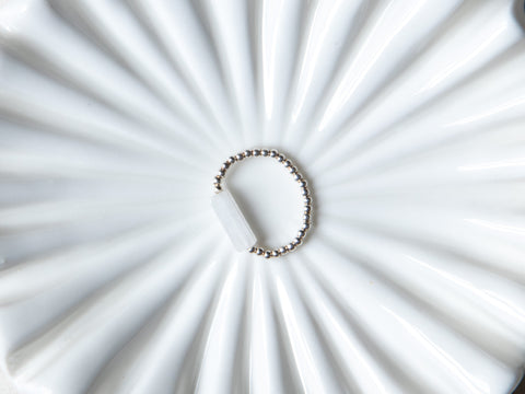 Ring with Quartz & 925 Silver Beads, Clara Ring by eilenna