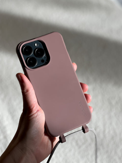 Mobile phone case with removable cord, Berry & Oat