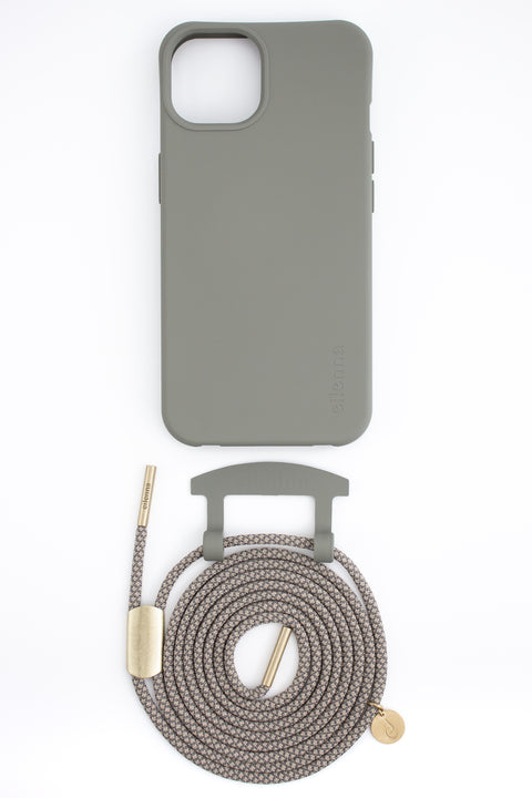 Handyhülle mit abnehmbarer Kordel, Pine & Oat