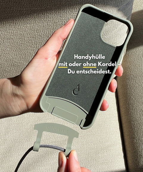 Mobile phone case with detachable cord, Pine & Ginger