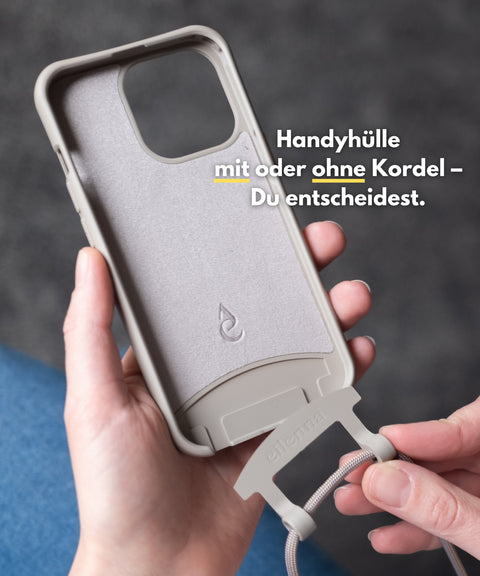 Mobile phone case with removable cord, Clay &amp; Oat