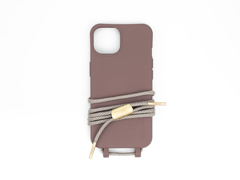 Handyhülle mit abnehmbarer Kordel, Berry & Oat