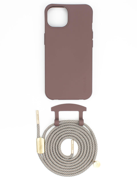 Handyhülle mit abnehmbarer Kordel, Berry & Oat